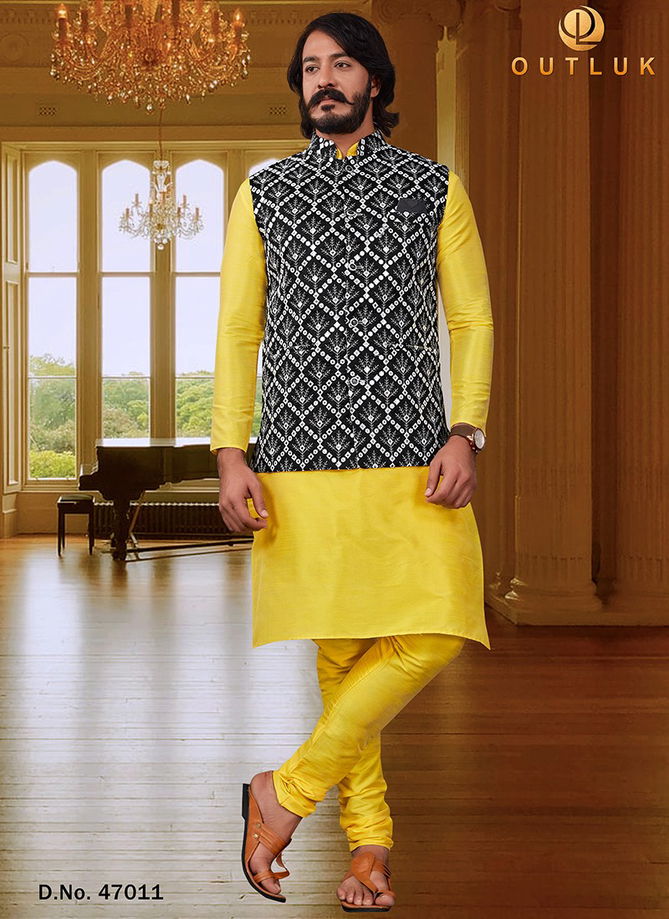 Outluk Vol 47 Exclusive Wear Wholesale Kurta Pajama With Jacket Collection